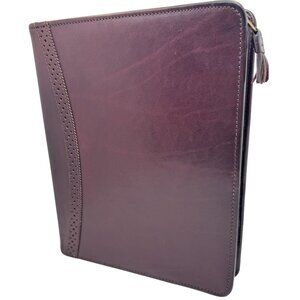 Franklin Covey Full Grain Aniline Leather Classic Sz Planner Zip 7 Ring Binder